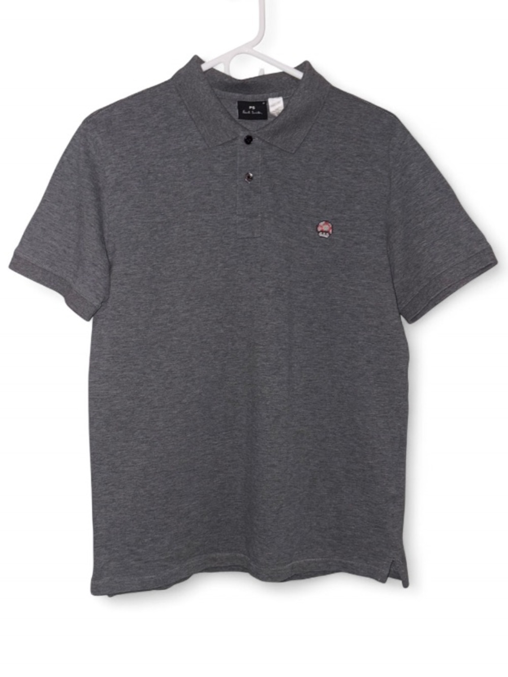 Paul Smith Nintendo Super Mario Mushroom Short-Sleeve Polo Shirt Charcoal Gray